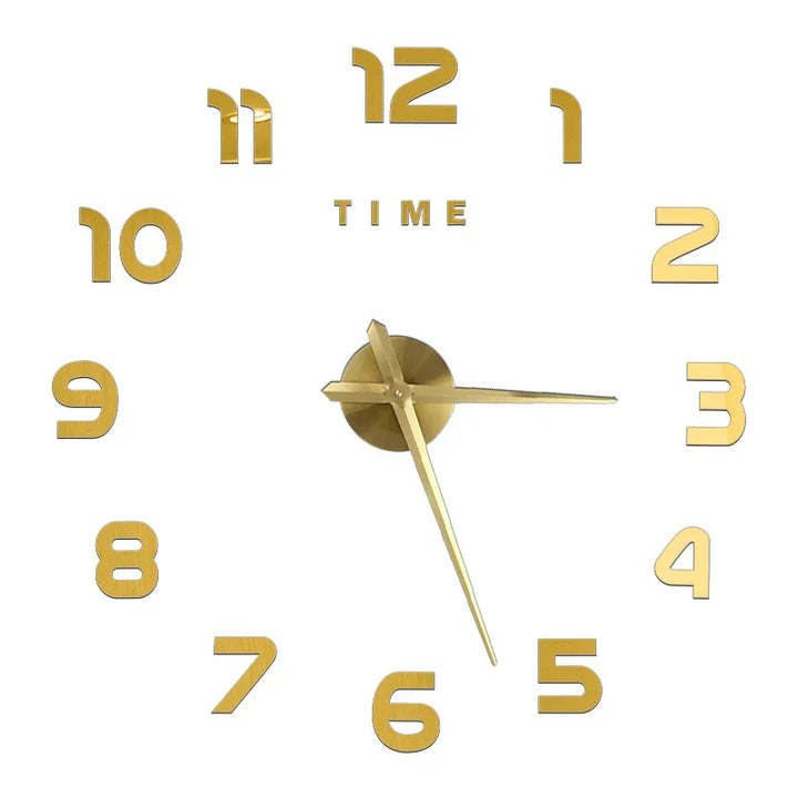 Large DIY 3D Mirror Acrylic Wall Clock for Kitchen, Dining Room, Living Room | Skanto