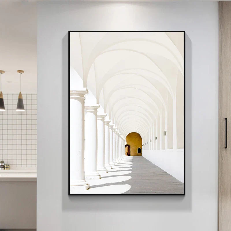 Minimalist Abstract Architectural Wall Art Fine Art Canvas Prints Posters Pictures For Modern Apartment Living Room Home Office Decor | Skanto