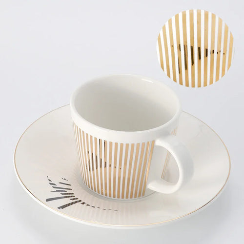 Skanto | Kreativ dynamisk SLR kopp Leopard anamorfisk zebra kopp Luycho kaffe te kopp sett med underlag 90ml-225ml