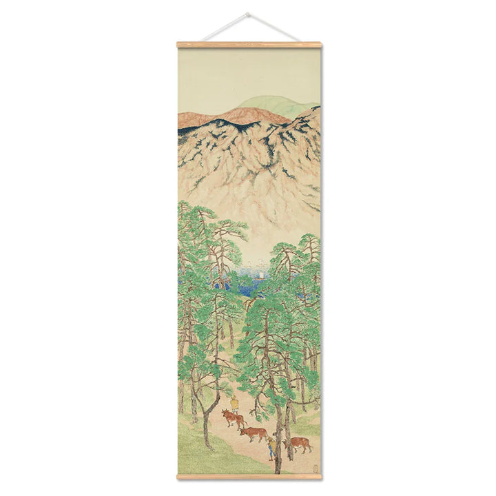 Japansk Ou-Mi Ukiyoe Rulleskriftsutskrift Poster Landskap Veggkunst Bilder Stue Vintage Maleri Bondegård Innredning
