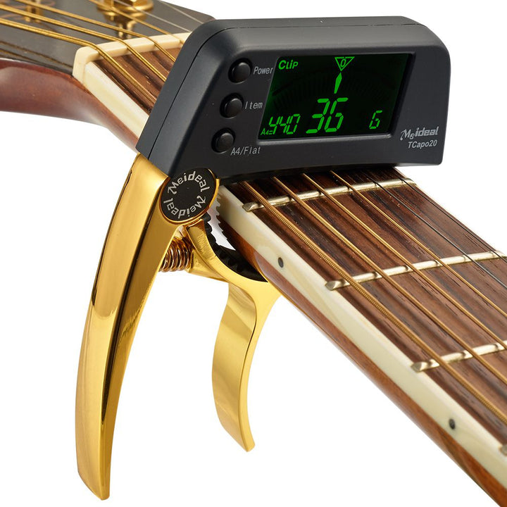 Capo & Stimmgerät „TuneGrip“ – 2-i-1 Gitarrenzubehör med LCD-bildeskjerm