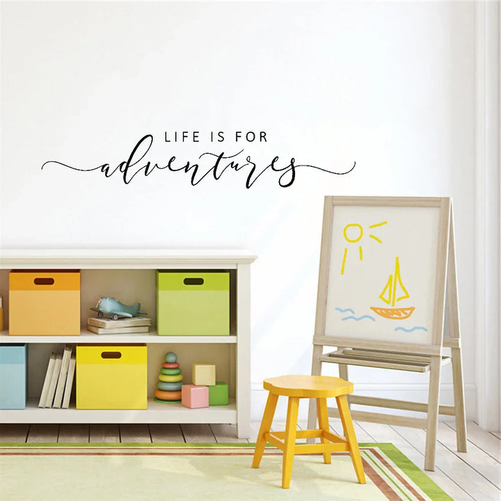 Adventure Quote Wall Sticker Removable PVC Vinyl Wall Decal Daily Mantra Decoration Inspirational Creative DIY Home Decor For Living Room Bedroom Study | Skanto