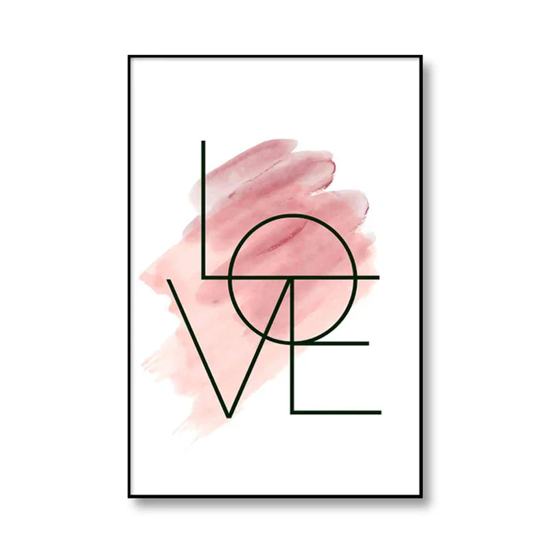 Blush Pink Love Feather Wall Art Fine Art Canvas Prints Minimalist Fashion Pictures For Living Room Girls Bedroom Fashion Art Decor | Skanto