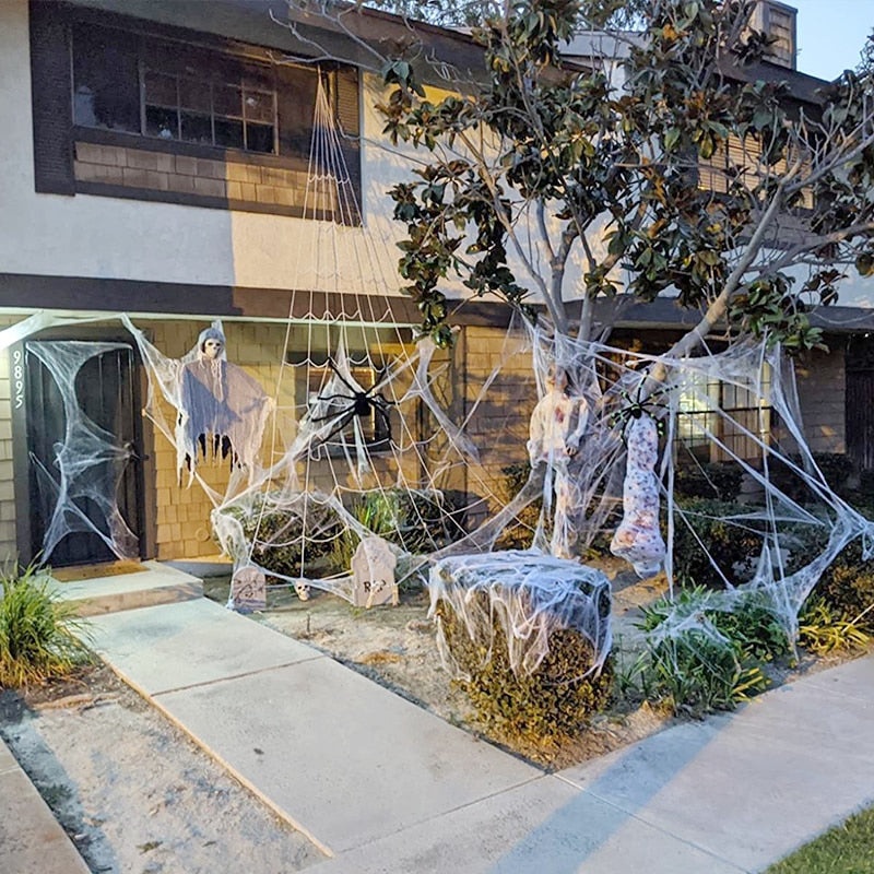 Skanto | Kunstig Stretchy Spindelvev Halloween Dekorasjon