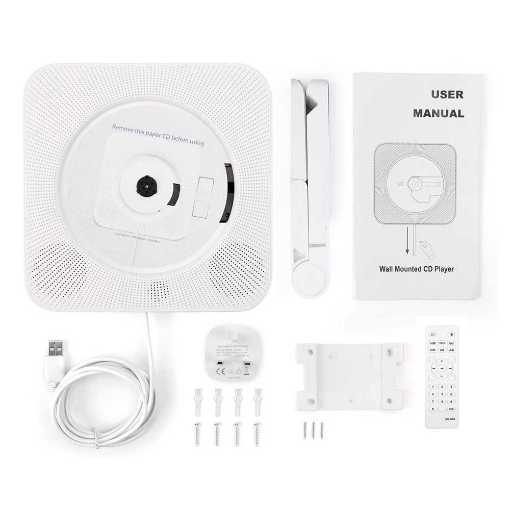 Skanto | Tragbarer CD-Player | Bluetooth, USB und FM-Radio | Weiß