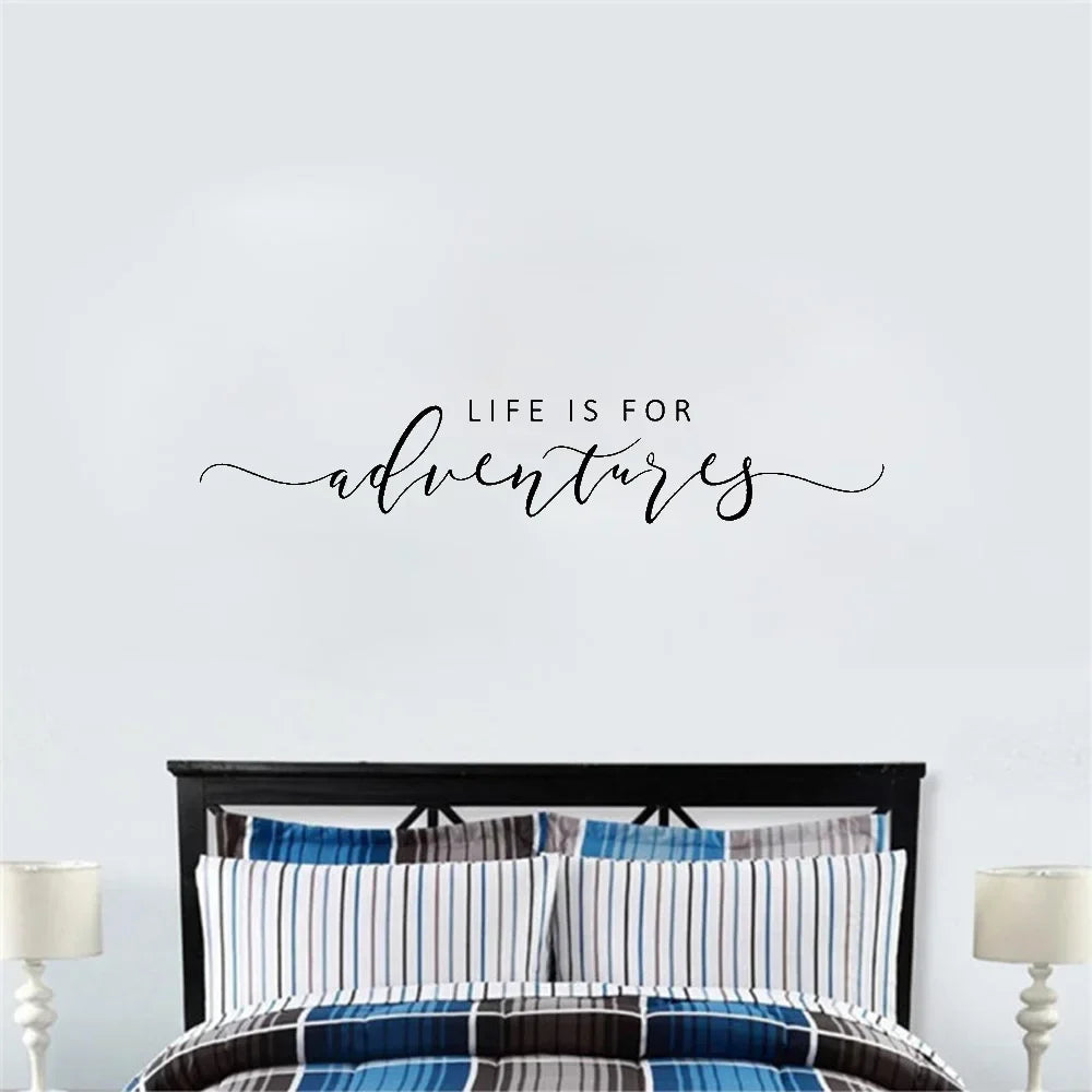 Adventure Quote Wall Sticker Removable PVC Vinyl Wall Decal Daily Mantra Decoration Inspirational Creative DIY Home Decor For Living Room Bedroom Study | Skanto
