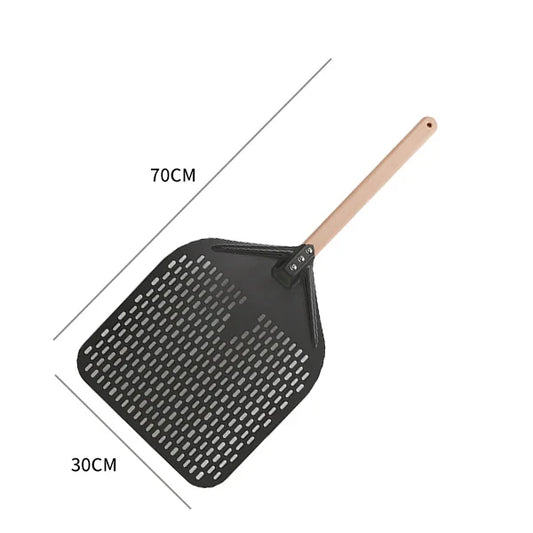 Norvo | 12/14 Tommer Aluminium Perforert Pizzaspade med Avtakbart Håndtak - Non-Stick Ovns Bakepaddle Spatel Vender Tilbehør