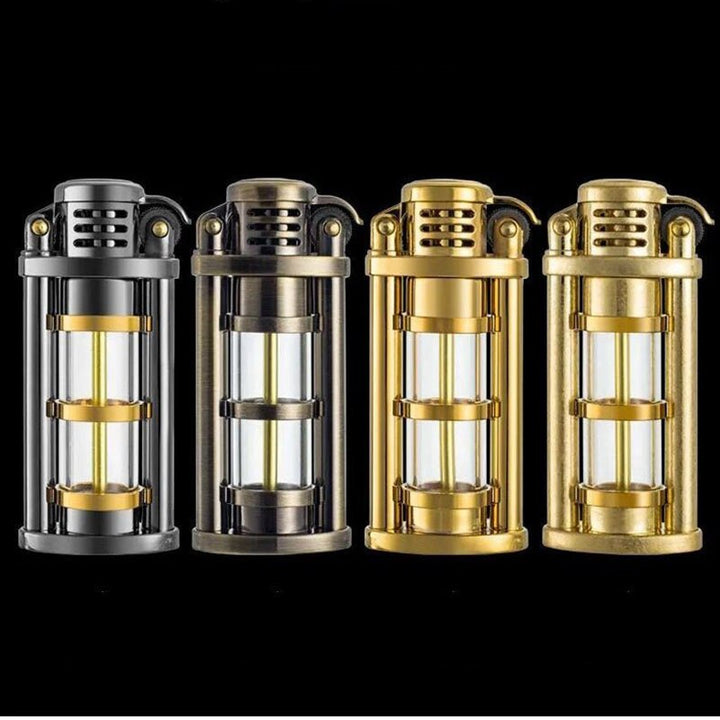 Transparent vindtett Metall Kerosene Flamme Fusjon Lighter | Skanto