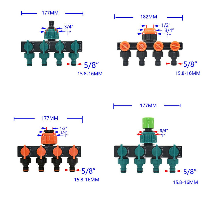 4-Way Hagekran Vann Splitter | Skanto