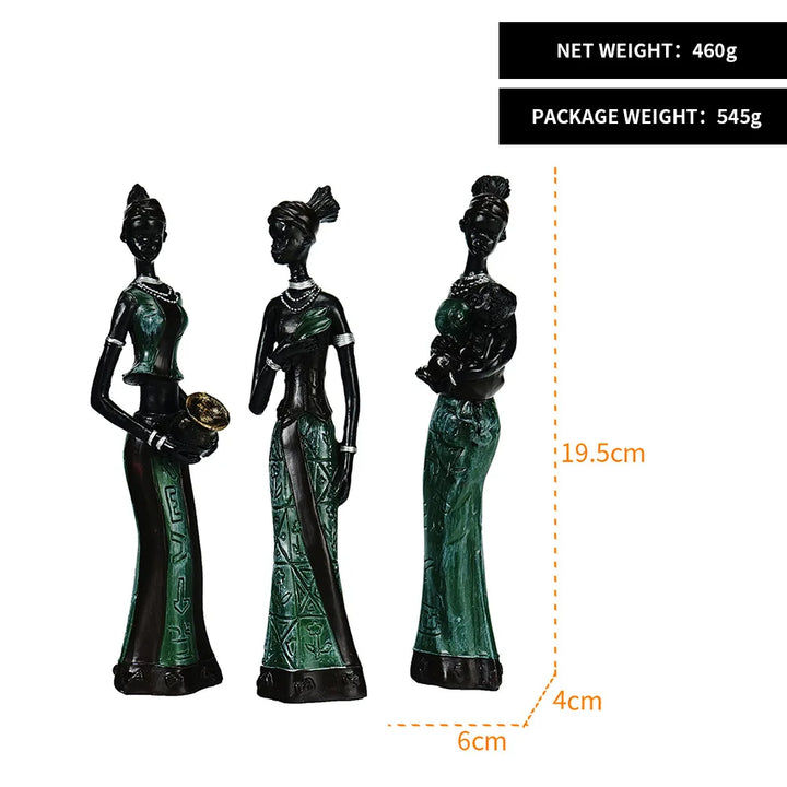 Skanto Decor Dekorative Statuer Skulptur Hus Skanto Dekorasjon Stue Svart Folk Tilpasset Dukke Tre-dels Harpiks Håndverk
