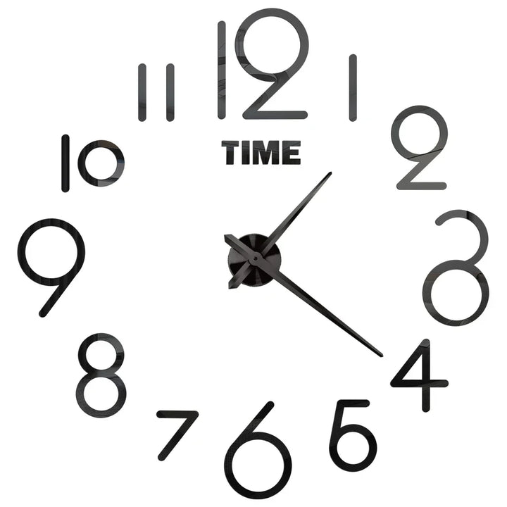 Large DIY 3D Mirror Acrylic Wall Clock for Kitchen, Dining Room, Living Room | Skanto