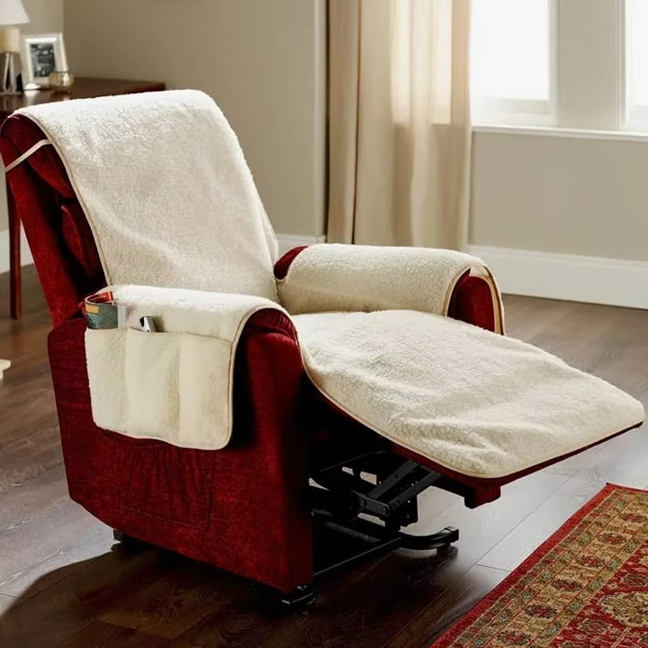 Skanto | Plush Fleece Recliner og Lenestol Beskyttelsespad – Tjukk, Antiskli Møbelovertrekk