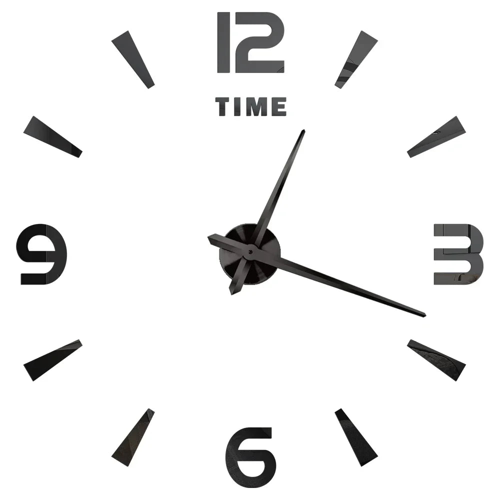 Large DIY 3D Mirror Acrylic Wall Clock for Kitchen, Dining Room, Living Room | Skanto