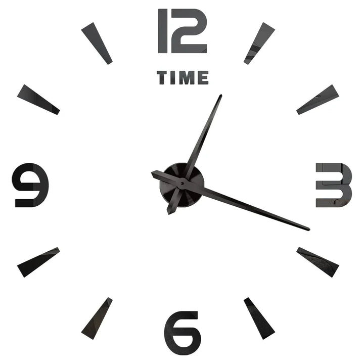 Large DIY 3D Mirror Acrylic Wall Clock for Kitchen, Dining Room, Living Room | Skanto