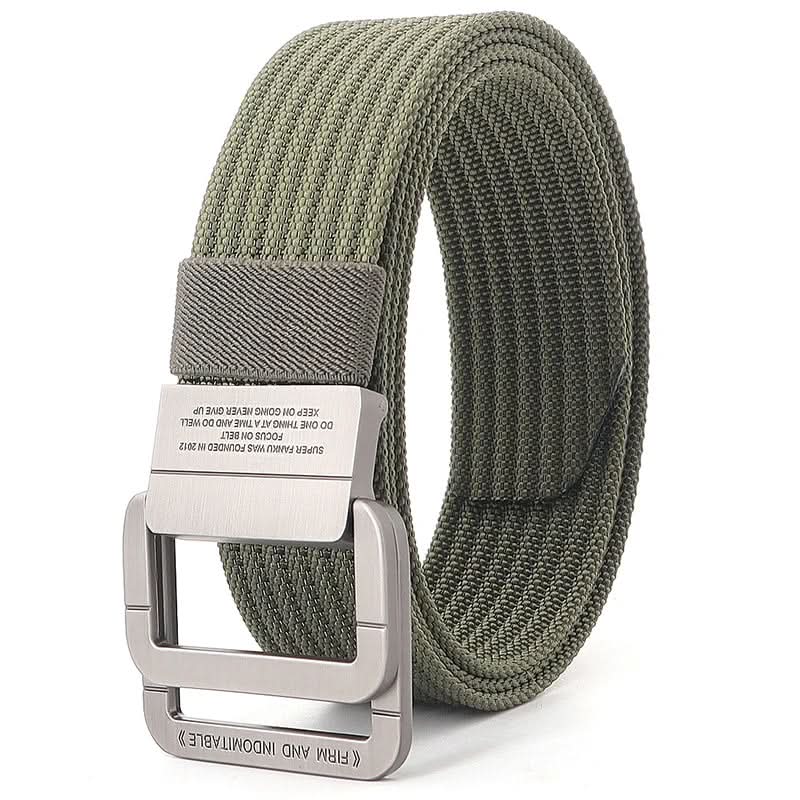 Unisex-Canvas-Gürtel – Doppelte Metallringschnalle, verstellbar