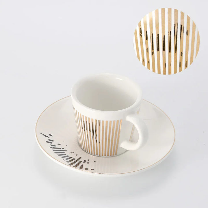 Skanto | Kreativ dynamisk SLR kopp Leopard anamorfisk zebra kopp Luycho kaffe te kopp sett med underlag 90ml-225ml