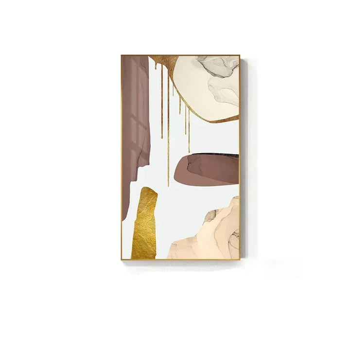 Neutral Colors Mauve Beige Golden Abstract Wall Art Fine Art Canvas Prints Pictures For Modern Apartment Living Room Luxury Interiors Art Decor | Skanto