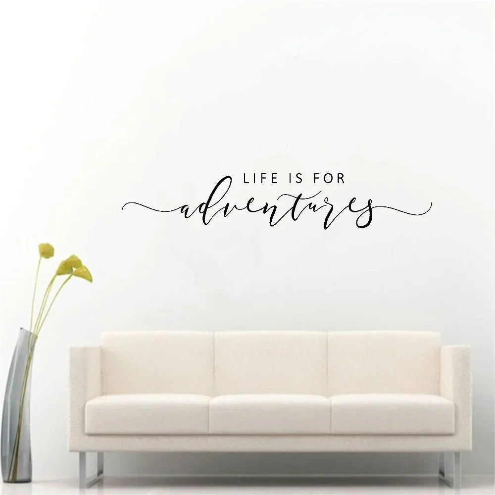 Adventure Quote Wall Sticker Removable PVC Vinyl Wall Decal Daily Mantra Decoration Inspirational Creative DIY Home Decor For Living Room Bedroom Study | Skanto