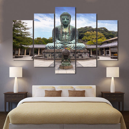 5 Stykke Abstract Den store Buddha fra Kamakura - Lerret Veggkunst Maleri | Skanto