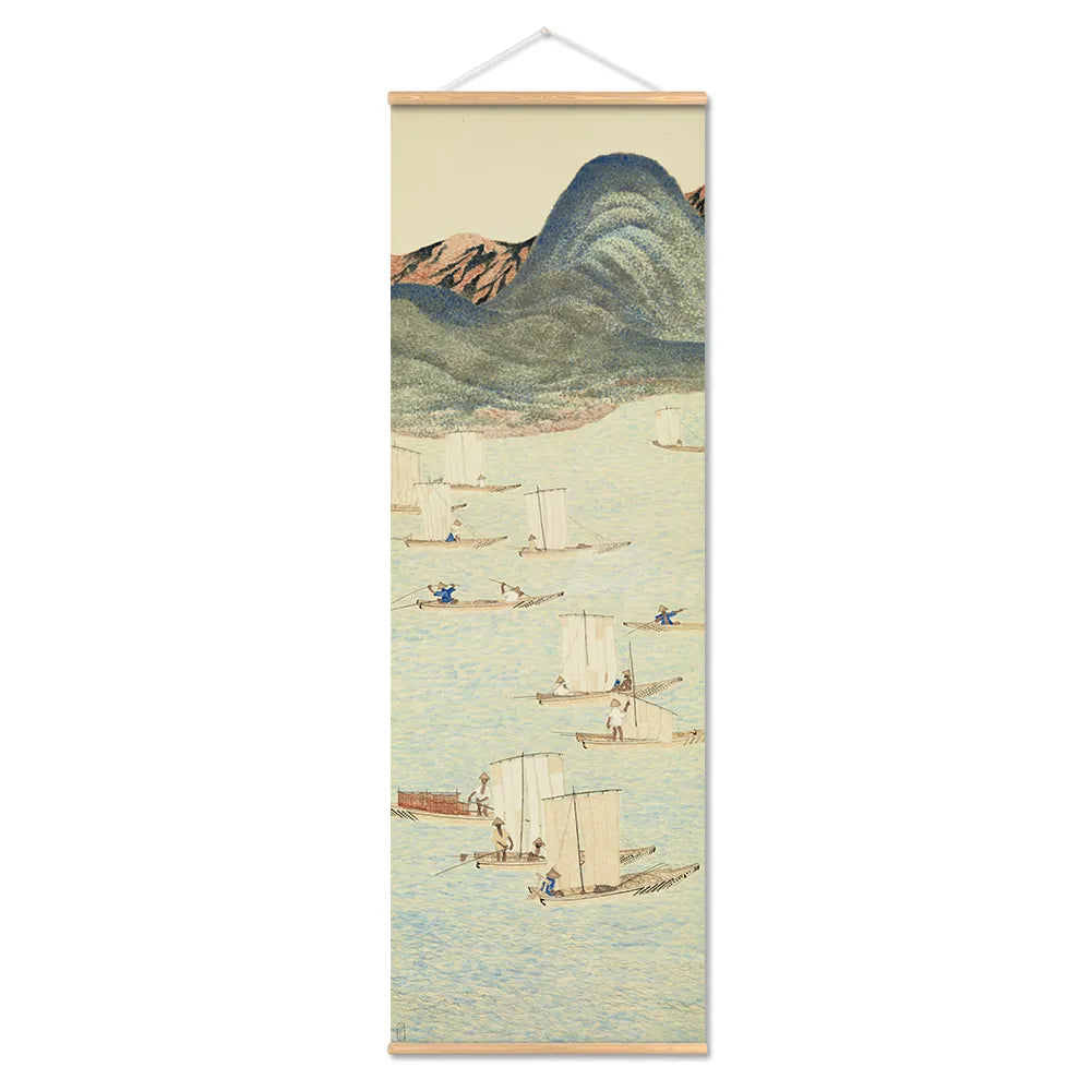Skanto | Japansk Ou-Mi Ukiyoe Rulleskrifts Plakat Landskaps Veggkunst Bilder Stue Vintage Maleri Landhus Innredning