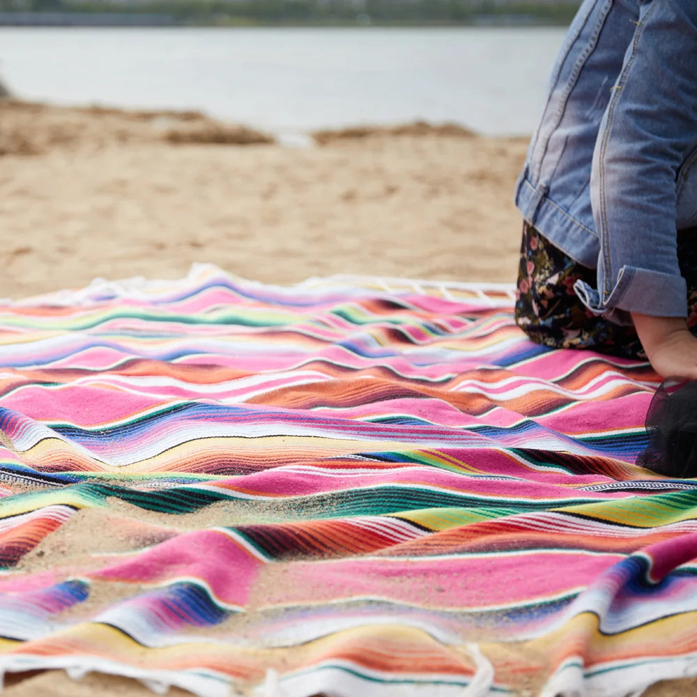 Skanto | Boho Vibrant Mexicansk Serape Teppe