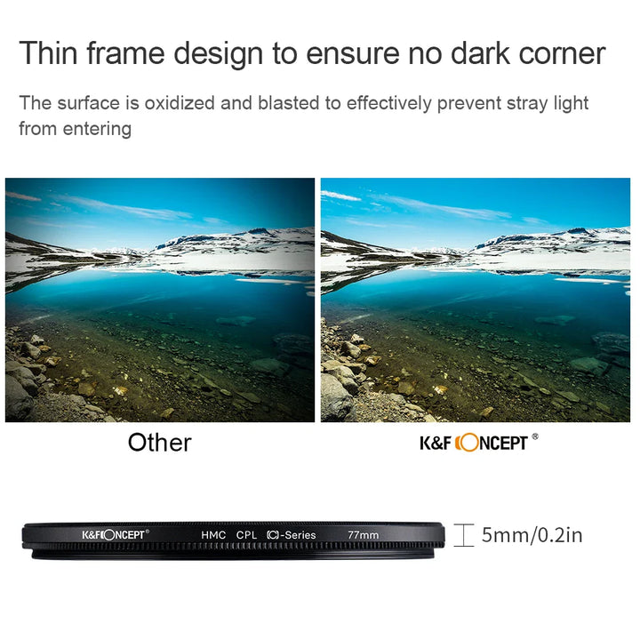 Skanto | Ultra Slim Multi-Coated Sirkulær Polarisert Kamera Linse Filter