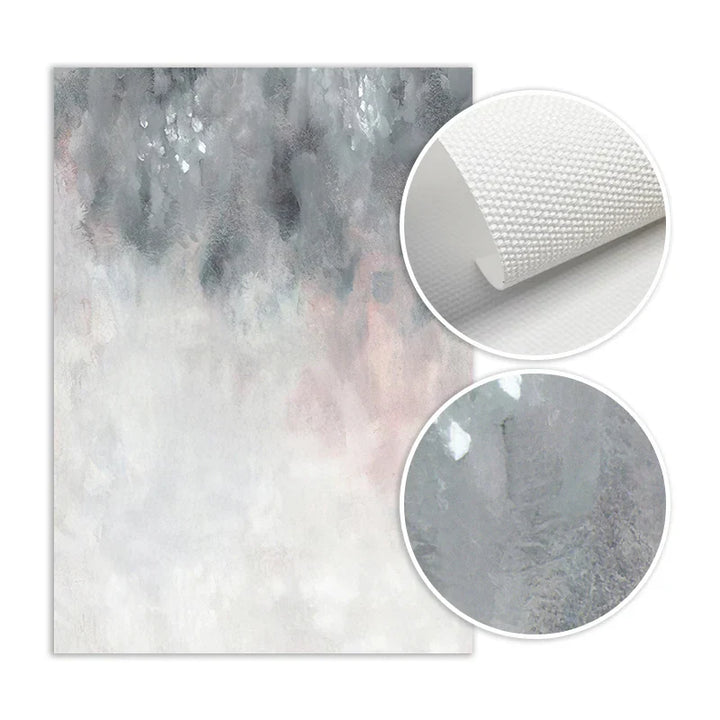 Abstract shades of pink gray minimalist wall art fine art canvas prints pictures for modern apartment living room art decor | Skanto