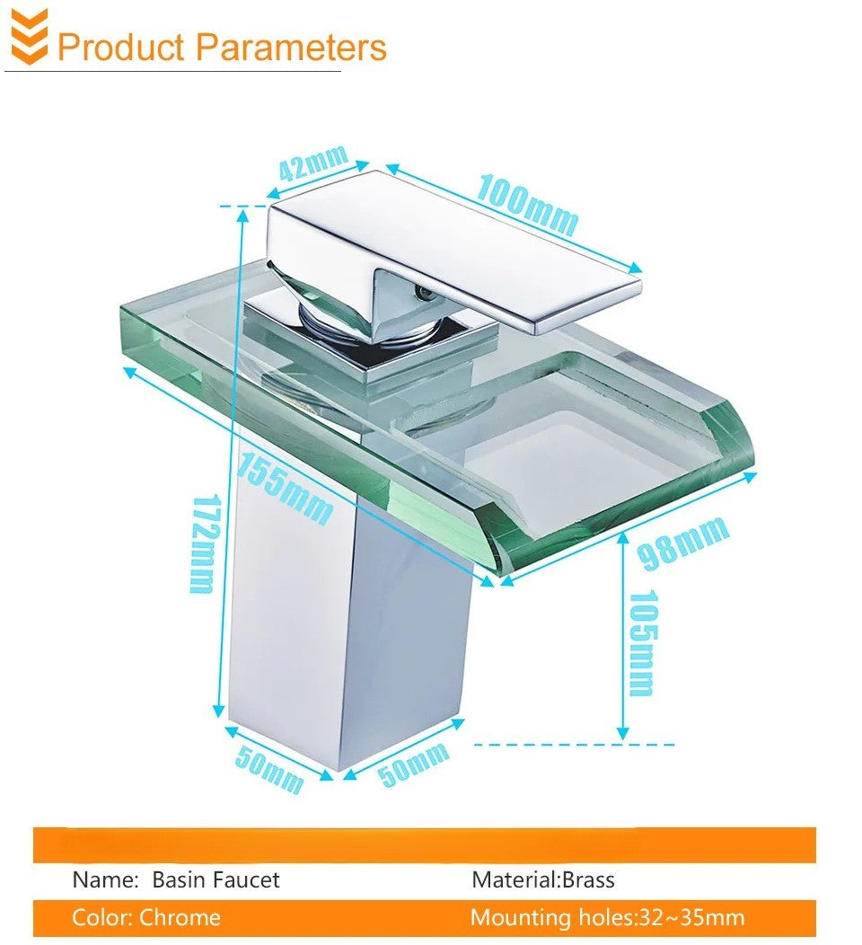 Skanto | LED Messing Kaskade Moderne Kran