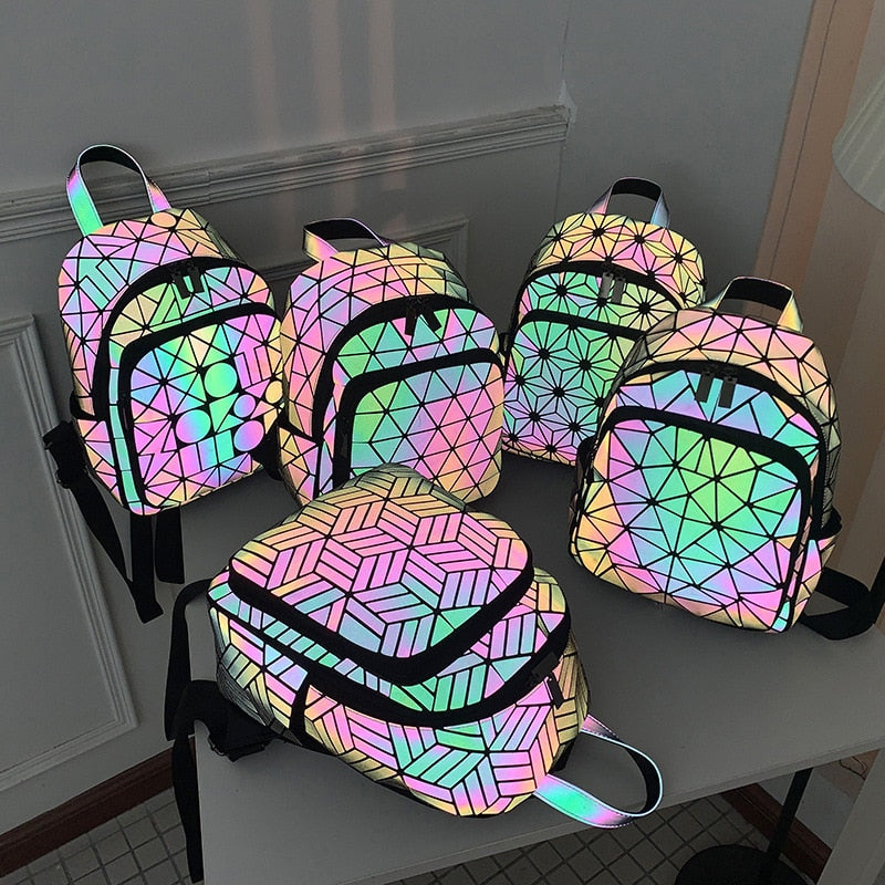 Skanto | Rainbow Rise Luminous Holographic Ryggsekk