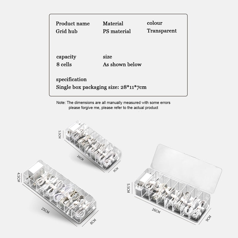 Transparent Kabel Organizer Boks | Skanto