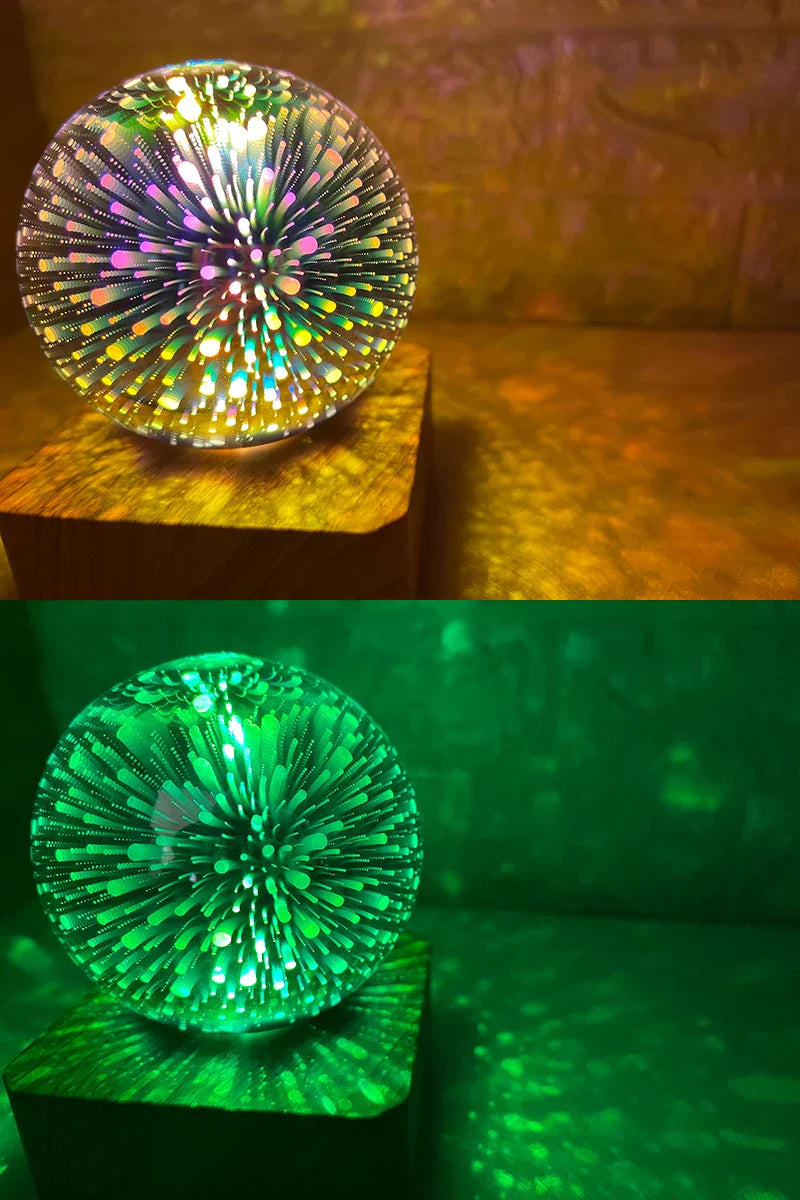Skanto | Nattlys Stjernete Himmel Stjerne Hjerte Fargerik Atmosfære Multiple USB Bordlampe Ball Hjem Soverom Dekorasjon Julegave