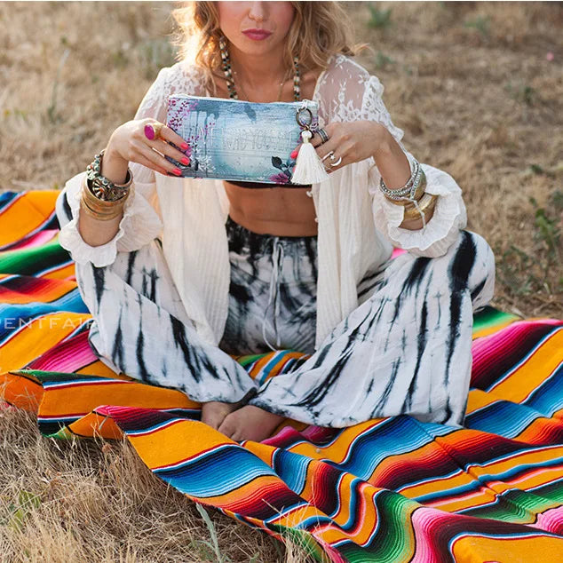 Skanto | Boho Vibrant Mexicansk Serape Teppe