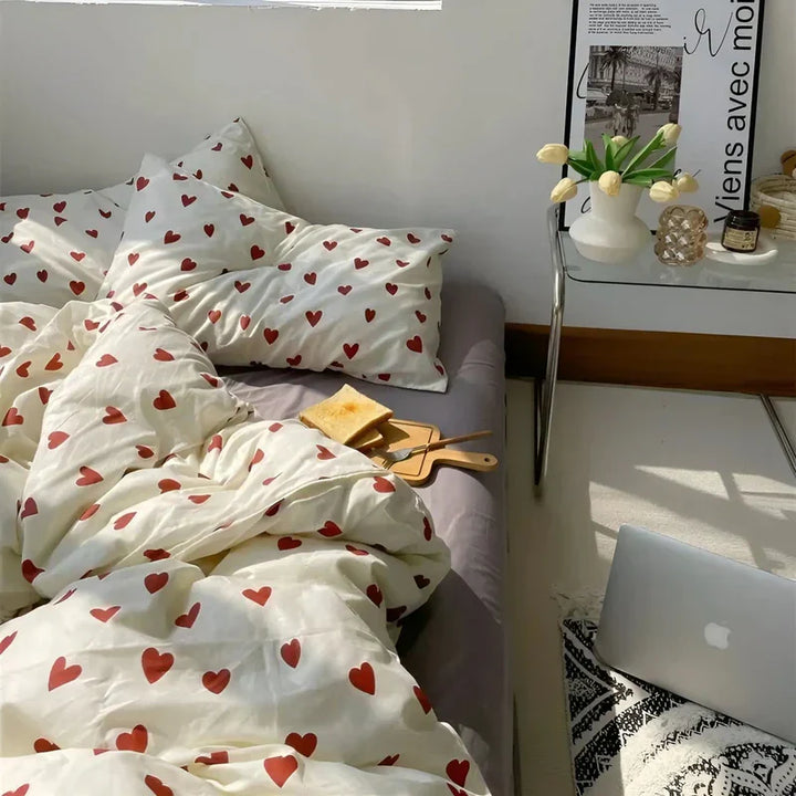 Romantisk hjerte design sengetøysett for en koselig tilflukt | Skanto