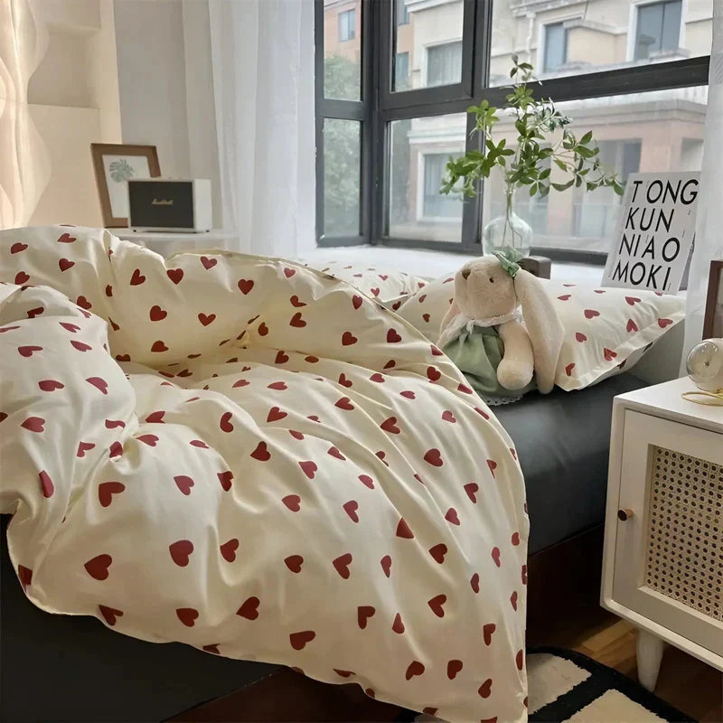 Romantisk hjerte design sengetøysett for en koselig tilflukt | Skanto