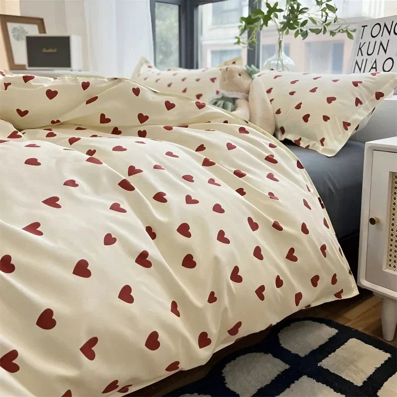 Romantisk hjerte design sengetøysett for en koselig tilflukt | Skanto