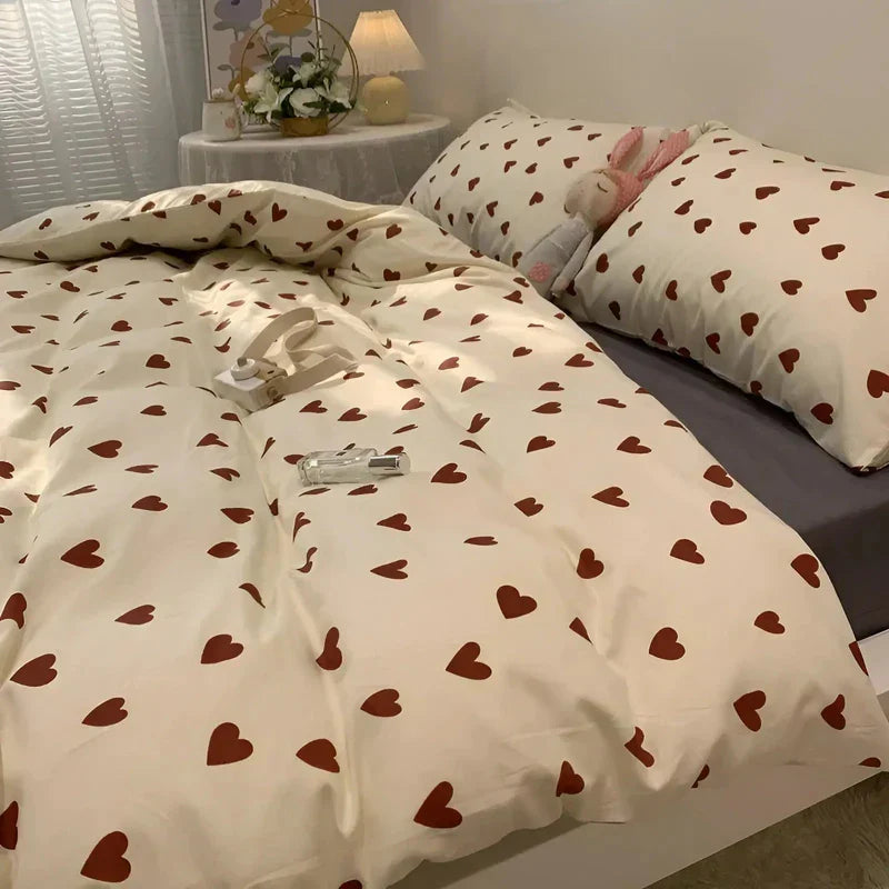 Romantisk hjerte design sengetøysett for en koselig tilflukt | Skanto