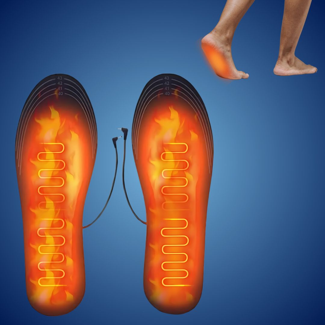 HeatStride Varmet sko såler | Oppvarming Justerbare sko innleggssåler - Temperaturkontroll - Kaldt vær - Kalde føtter Skanto