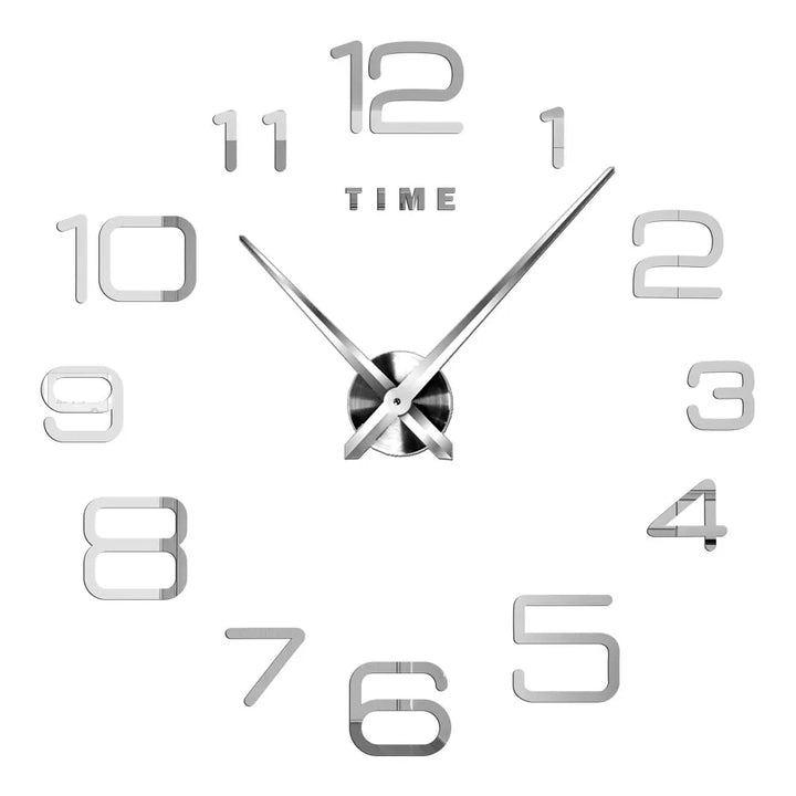 Large DIY 3D Mirror Acrylic Wall Clock for Kitchen, Dining Room, Living Room | Skanto