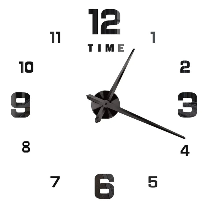 Large DIY 3D Mirror Acrylic Wall Clock for Kitchen, Dining Room, Living Room | Skanto