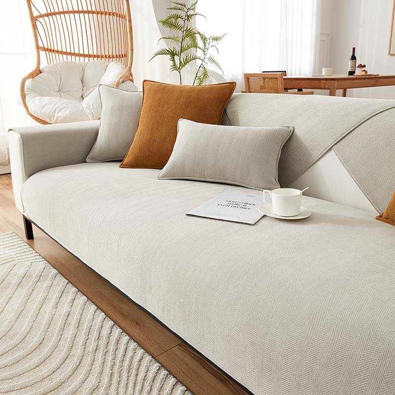 Nature Linen Håndvevd Anti-ripes Sofatrekk 70x70 cm | Skanto