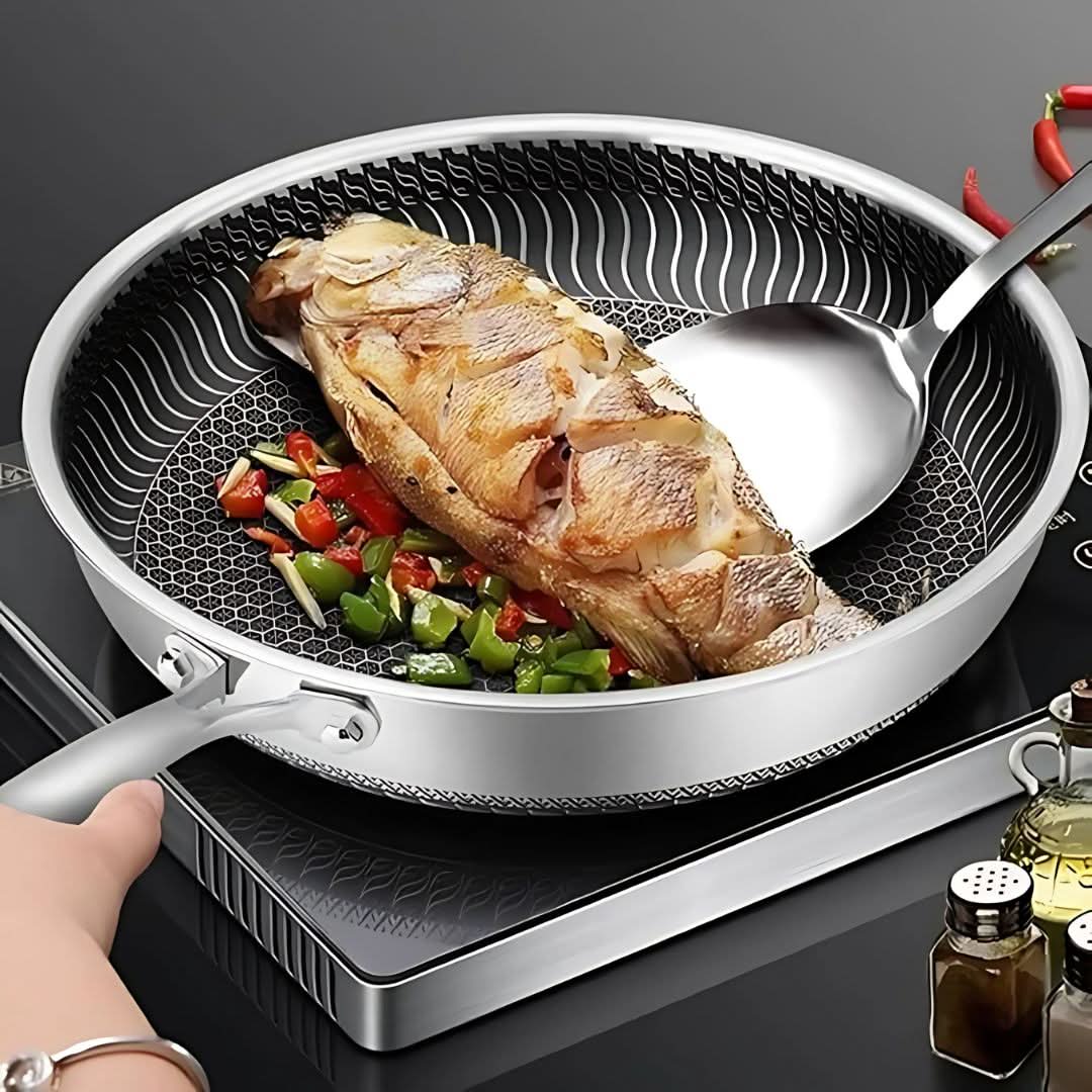 Skanto | Kasserolle i rustfritt stål med non-stick og hexa-design