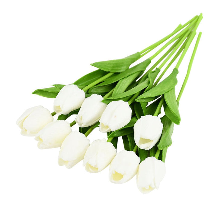 Skanto | Kunstig Blomsterbukett med Tulipaner, Dekorasjon (10 Stykker)