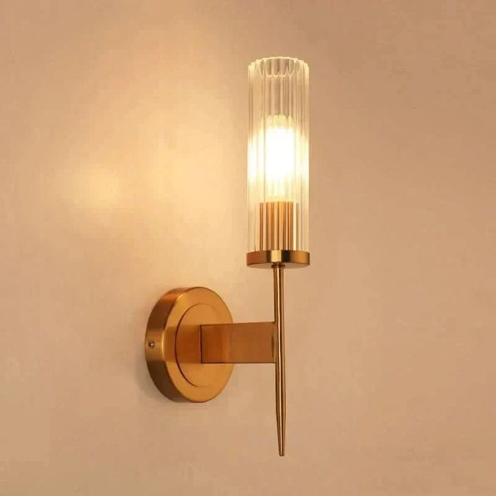 Skanto | Vegglampe i rustfritt stål med glasskjerm