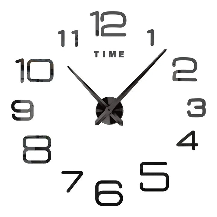 Large DIY 3D Mirror Acrylic Wall Clock for Kitchen, Dining Room, Living Room | Skanto