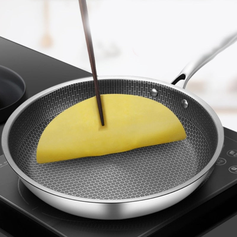 Norvo | Premium Rustfritt Stål Stekepanne med Non-Stick Pixel Teknologi – Perfekt for Sunn Steking