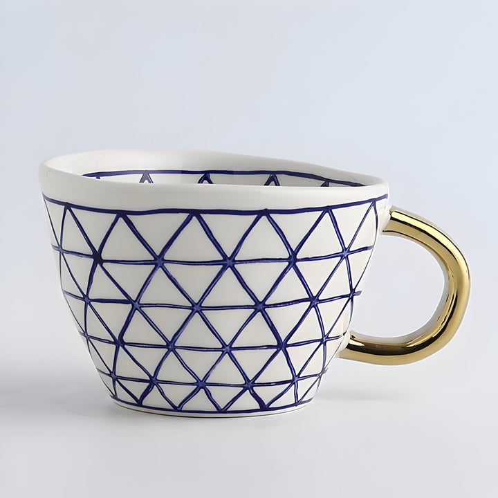 Keramikkopp med geometrisk design – Stilig og moderne | Ideell for kaffe eller te | Skanto