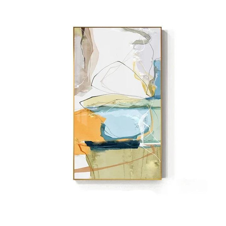 Fargerike skandinaviske abstrakte veggkunst Fine Art lerretsutskrifter Moderne bilder for leilighet stue foyer inngangsområde kunst dekor | Skanto