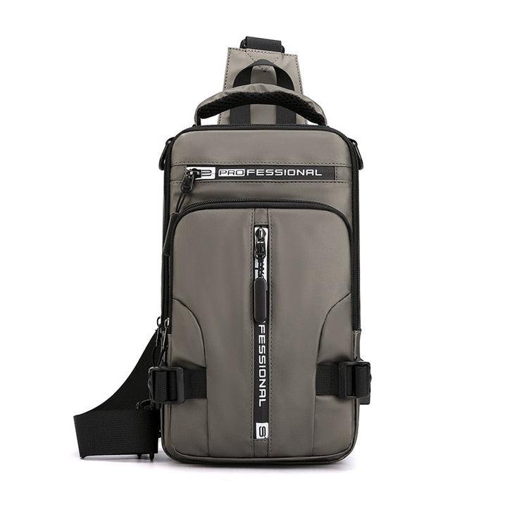 Skanto | Vanntett Oxford Crossbody Bag, Tyverisikkert Sling Bag, USB Lading & Flerlommes Design