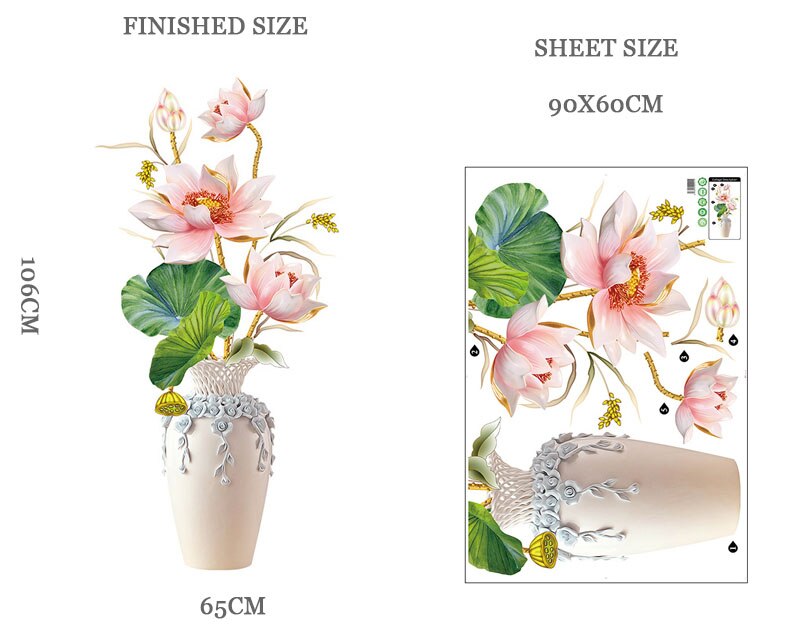 Norvo | 3D påfuglblomst stil veggklistremerke