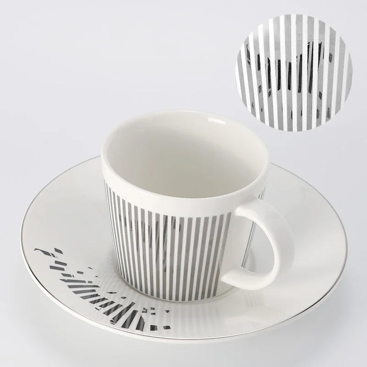 Skanto | Kreativ dynamisk SLR kopp Leopard anamorfisk zebra kopp Luycho kaffe te kopp sett med underlag 90ml-225ml